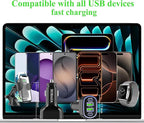 USB C Car Charger Adapter, AVS PD 3.2 QC 5.0 USB Charger, Multi Port Cigarette Lighter Car Phone Charger Compatible with MacBook iPhone 17 16 15 Pro Max iPad, Galaxy S26 25 24 Ultra.