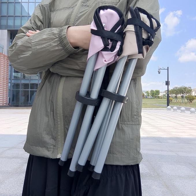 Folding Camping Stool,16.5" Folding Camping Chairs,Portable Tripod Seat,Outdoor Travel Tall Chair for Camping Walking Hunting Hiking Fishing Mountaineering Picnic Beach BBQ Garden Lawn(apricot)