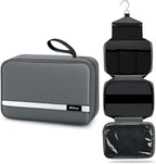Maliton Toiletry Bag for Men & Women Travel Toiletry Bag Hanging Toiletry Bag Hygiene Organizer with 4 Compartments Waterproof Bathroom Shower Bag Large Toiletries Travel Bag (Gray)