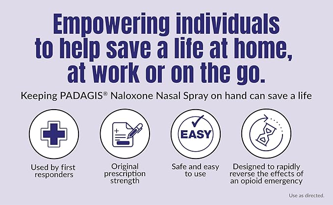 Naloxone HCI Nasal Spray, 4 mg – Emergency Treatment for Opioid Overdose - Rapid-Response Opioid Overdose Reversal, 2 Dose Single Use Nasal Spray