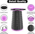 ALEVMOOM Upgraded 19.7" XXL Collapsible Stool with Cushion, Portable Telescoping Stool Capacity 1000lbs Heavy Duty Retractable Folding Chair for Adults for Camping Fishing Hiking BBQ