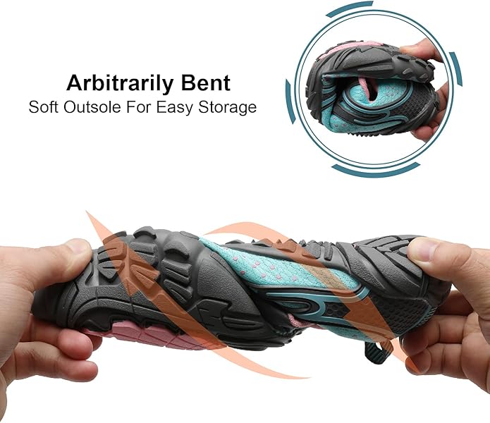 L-RUN Barefoot Water Shoes Women Mens Aqua Sock Athletic Hiking Water Sports Shoes for Swim Beach Pool Sand Diving Walking