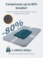 4" Thick Self Inflating Sleeping Pad with Foam, Air Camping Mattress,Innovative Y-Shaped Telescopic Structure,High R-Value and Portable Double Camping Pad for Camping ,Travels, Car, Truck, Hiking