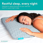 BLISSBURY Stomach Sleeping Pillow - Thin Memory Foam Pillow for Stomach Sleepers | Ultra Thin Pillow for Sleeping | Flat & Slim to Allow for Comfort | 3.3 Inch Thickness