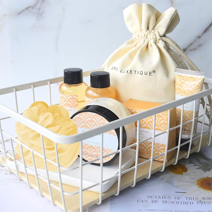 Spa Luxetique Spa Gifts for Women 6pc Vanilla Bath Sets Women Gift With Body Lotion, Shower Gel, Bubble Bath, Hand Cream, Bath and Body Gifts Set, Mothers Day Gifts