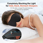 LitBear Sleep Mask for Side Sleeper Women Men, Eye Mask for Sleeping Light Blocking, 3D Contoured Cup Sleeping Mask, Soft Breathable Sleep Eye Mask with Adjustable Elastic Strap for Travel