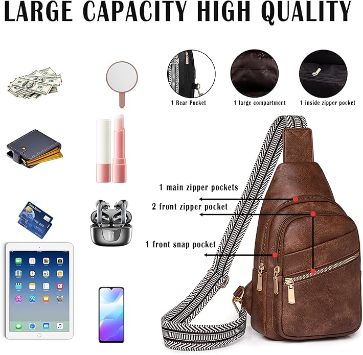 Cross Body Bags for Woman Men Sling Bag Chest Bag with Adjustable Strap Crossbody Handbags Women's Crossbody Bags