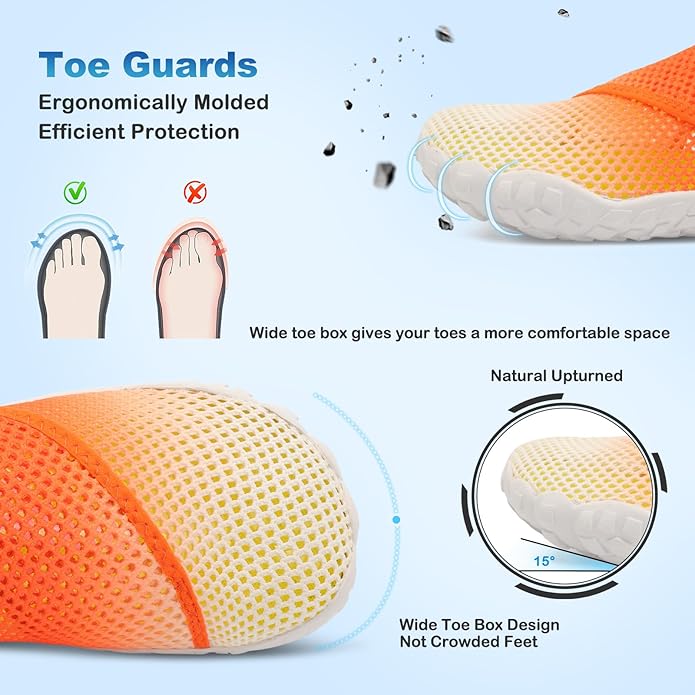 L-RUN Barefoot Water Shoes Women Mens Aqua Sock Athletic Hiking Water Sports Shoes for Swim Beach Pool Sand Diving Walking