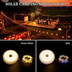 180LEDs 33FT Solar Camping String Lights,Outdoor Fairy String Lights with 13 Lighting Modes & Timer, Waterproof & Rechargeable, Camping Gear for Tent,Yard,Garden,Hiking,Travel Decor