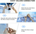 EAGLE PEAK Pop Up Canopy Tent with 1 Sidewall, Easy Setup Event Tent, Outdoor Sun Shade, Wheeled Carry Bag, Stakes and Guy Ropes, Instant Canopy 10x10, Tie Dye Blue