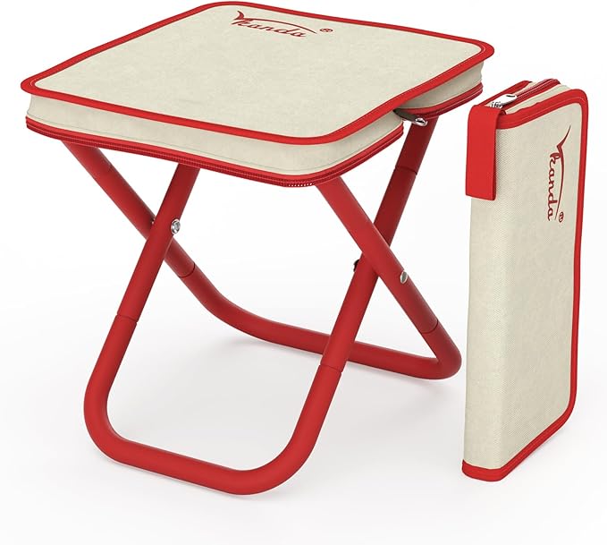 Folding Stool Camping Stool, Portable Folding Stool with Carrying Bag, 12-Inch Portable Chair (1.3Lbs), Outdoor Travel Footstool