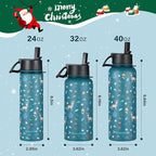 KXIAOCHEN Insulated Water Bottle, Stainless Steel Water Bottle, 2 Lids (Straw and Handle Lid),Wide Mouth Metal Water Bottles Keep Hot and Cold, Double Walled, Thermo Mug, Metal Canteen