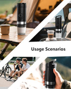 Portable Espresso Machine 3Minute Auto Heat12V Rechargeable Electri Coffee Maker 20 BaCompatible with NS DG Capsules and GroundCoffee for Camping, Travelling RVing HikingandOffice Black