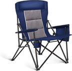 ALPHA CAMP Heavy Duty High Back Camping Chairs with Cup Holder Oversized Folding Chair Outdoor Chair with Headrest,Lawn with Side Pocket for Lawn, Sports and Fishing, 500lbs