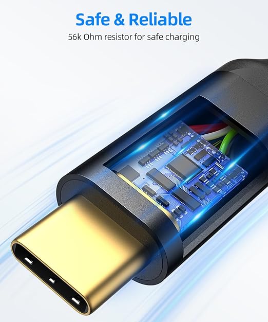 SUNGUY 10Gbps Android Auto USB C Cable, 1.5FT 3A USB 3.1 Gen 2 Fast Charging & Data Transfer USB C CarPlay Cable, Compatible with iPhone 17/16/15 Pro Max, Galaxy S22 S21 Note 20, Pixel 6 5 (Black)