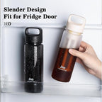 Cold Brew Coffee Maker 15oz, Iced Coffee Maker with Fine Mesh Filter,Cold Brew Travel Cup,Leakproof and Portable Lid (White)