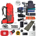 WintMing 75L Hiking Backpack with Rain Cover Waterproof Camping Backpack Shoes Warehouse for Men Women