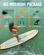 BM Paddle Board Inflatable Stand Up Paddle Board, SUP Paddleboard for Adult, Premium Accessories | Non-Slip EVA Deck & Foam Handles, Camera Mount, Double Action Pump, 85L Travel Backpack