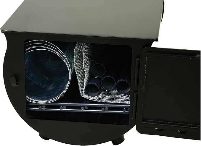 Camp Chef Alpine CS14 Heavy Duty Cylinder Tent Cabin Stove with damper and side shelves