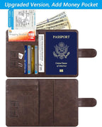 Passport Holder Cover Wallet RFID Blocking Leather Card Case Travel Accessories for Women Men (Z #Chocolate)