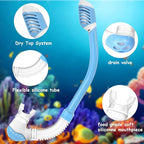 Vvinca Snorkeling Gear for Kids Dry Top Kids Snorkel Set for Boys Girls Junior Youth Children Age 4-14 Swim Goggles with Nose Cover Anti-Fog Panoramic View Adjustable Elastic Diving Mask and Snorkel