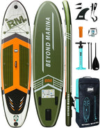 BM Paddle Board Inflatable Stand Up Paddle Board, SUP Paddleboard for Adult, Premium Accessories | Non-Slip EVA Deck & Foam Handles, Camera Mount, Double Action Pump, 85L Travel Backpack
