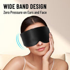 100% Mulberry Silk Sleep Mask, Large Eye Cover for Sleeping, Comfortable and Pressure-Free Sleeping Masks for Women Men, Completely Blackout (Black)
