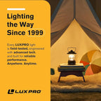 LUXPRO Retro LED Lantern - Battery-Powered Emergency Lantern - Water Resistant - Bright LED Lamp for Indoor & Outdoor Use - Use for Tents, Hiking or Hurricane Prep (Blac, Pack of 1)