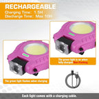 EverBrite Keychain Work Light, Hat Clip Light, Mini Rechargeable Magnetic Keychain Light with Sensor Mode, Versatile Small Keychain Flashlights, Portable, Waterproof for Camping, Hiking, 6 Modes, Pink