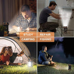 Camping Lantern Rechargeable, 2 Pack Orange LED Camping Flashlight, 4800 Capacity Battery Powered, Portable Camping Light 4+4 Modes for Emergency Outdoor Hiking Power Outages Fishing