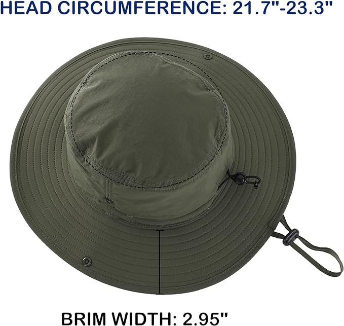 Connectyle Sun Hat for Men Women Outdoor UV Protection Safari Hat for Fishing Hiking Gardening Breathable Cowboy Hat UPF50