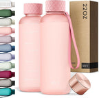 KIVY Slim Water Bottle 22oz [Lightweight & Shatterproof] - Reusable Tritan Water Bottle - Leak Proof Bottle for Women & Men - Water bottle no straw - Dishwasher Safe Water Bottle BPA Free - Pink