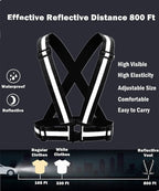 Reflective Running Gear Reflective Vest & Reflective Armband & Reflective Belt 3 Pcs Set, High Visibility Reflective Gear Night Cycling Walking Safety Vest Straps for Men Women Kids