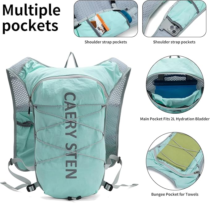 Carey STEN Hydrated Backpack, Running Vest, paired with a 1.5L Water Bag Hiking Backpack, Suitable for Running, Hiking, Marathon, and Both Men and Women