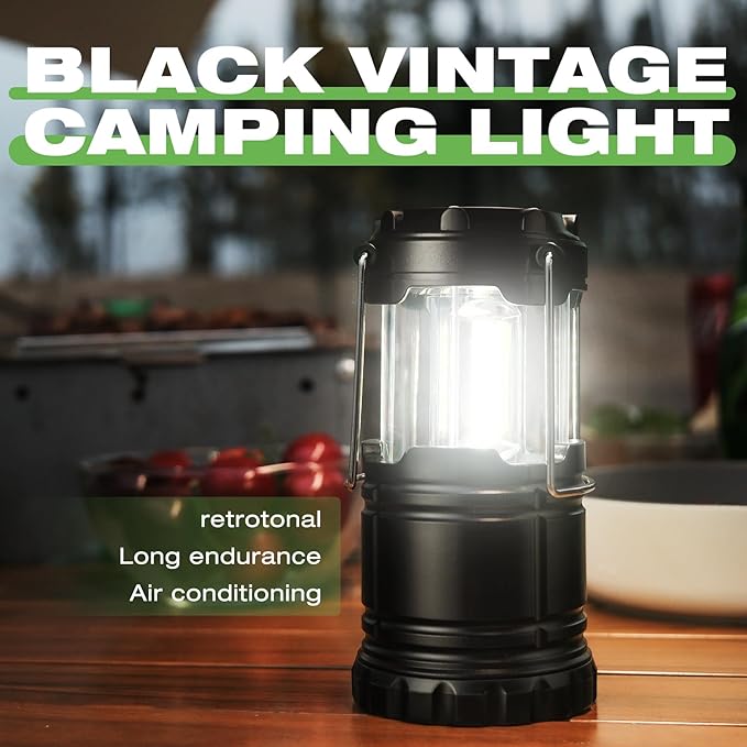 KPKJOO Lantern Collapsible Camping Light, Battery Operated Lanterns LED Super Bright for Power Outages Indoor Emergency Outdoor Camping Hiking Kit (2, COB)