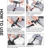 Vigorport Luggage Straps, Luggage Connector Straps for Suitcases Add A Bag and Connect Your 2 Suitcases Together Adjustable Attachment Accessories Belts (1'' Width S Size)