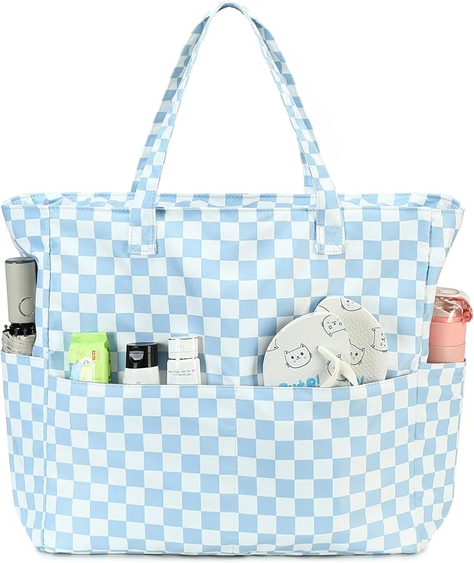 Bluboon Waterproof Beach Tote Pool Bags for Women Ladies Extra Large Carry On Bag With Wet Compartment for Weekender Travel