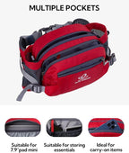 WATERFLY Fanny Pack Waist Bag: Fannie Pack 2 Water Bottle Holders Lumbar Belt Hiking Walking Running Jogging Camping Large Woman Man (Bottle Not Included)