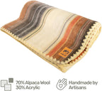ALPAKITAS Alpaca Wool Blanket Throw | Large, Beautiful, Warm, Stripes | 64 x 45 inches | Ultra-Soft, Hypoallergenic and Breathable | Non-Itchy or Scratchy (Brown)