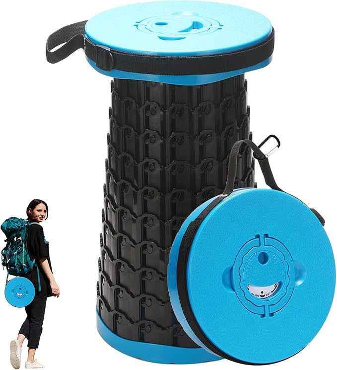 18-inch Heavy Duty Collapsible Stool - 800 lbs Capacity, 2.6 lbs Lightweight Portable Folding Stool for Camping, Travel, Music Festivals and Other Outdoor Events