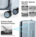 Hanke 20 Inch Carry On Luggage Hard Shell Suitcases with Wheels Luggage Suitcase Travel Luggage for Women Men Rolling Luggage Bags for Business Trip Weekender-Grey