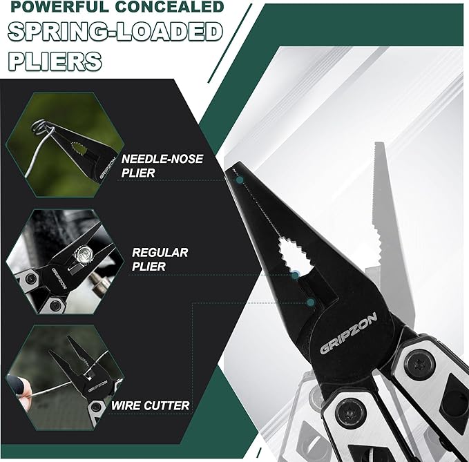 Multitool Pliers, 21-in-1 Multi Tool with Self-Locking & Sheath, Stainless Steel Pocket Knife, Screwdriver, Perfect for EDC Outdoor Survival Camping Hiking, Simple Repair, Survival Gear Gift