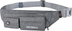 Waterfly Slim Soft Polyester Water Resistant Waist Bag Pack for Man Women Outdoors Running Climbing Carrying iPhone 5 6 Plus Samsung S5 S6 (Gray)