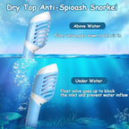 Vvinca Snorkeling Gear for Kids Dry Top Kids Snorkel Set for Boys Girls Junior Youth Children Age 4-14 Swim Goggles with Nose Cover Anti-Fog Panoramic View Adjustable Elastic Diving Mask and Snorkel