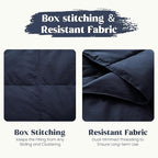 puredown® King Size Blanket for Bed, Ultra Soft Lightweight Down & Feather Fill, All Season Microfiber Blanket, Machine Washable, 88"X108", Navy