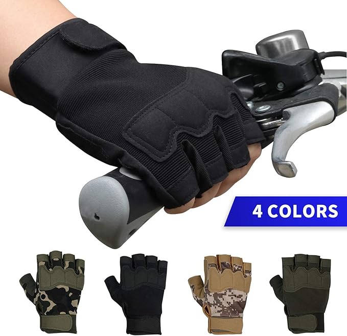 FIORETTO Fingerless Gloves for Airsoft Shooting Half Finger Hunting Hiking Cycling Driving Motorcycle Climbing Work Gloves M210603