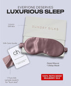 SUNDAYSILKS™ Exclusive Mulberry Silk Sleep Mask | Soft Eye Covers, Blackout Sleeping Mask for Women & Men | Silk Eye Mask for Sleep, Travel, and Relaxation | Antifaz para Dormir [Deep Muave]