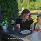 Backyard Discovery Rockport XL 12' x 6' Galvanized Steel BBQ Grill Gazebo Pavilion with Hardtop Steel Roof, Bar Tops, Powerport, Snow Support, Wind Resistance, Cook Station for Outdoor Patio or Deck