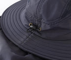 Home Prefer UPF 50+ Mens Wide Brim Fishing Hat with Neck Flap Sun Hat for Men Women Sun Protection Cap