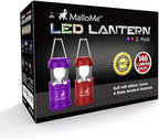 MalloMe Camping Lantern Red Purple 2 Pack Lanterns for Power Outages, Camping Lights for Tent Hanging, Camp Light Tent Lamp Emergency Battery Powered LED Lantern (Rechargeable Batteries Not Included)